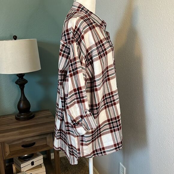 Barbour Bethwin Button Down Top Cloud Check Size 10 NWT - Picture 2 of 8